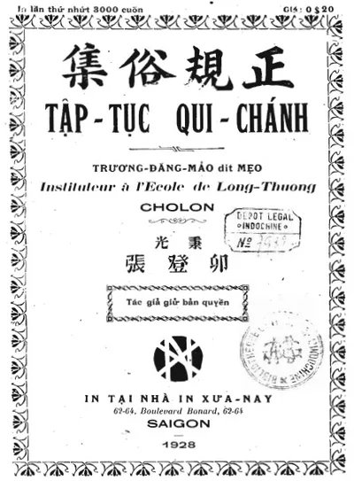 Bìa sách Tập Tục Qui Chánh - Trương Đăng Mảo