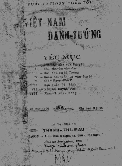 Bìa sách Việt Nam Danh Tướng Yếu Mục - Vương Quang